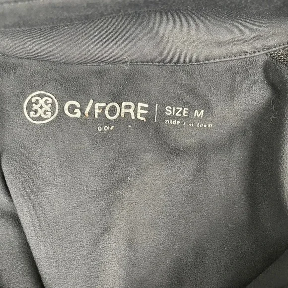 G/Fore Pullover Mens M‎ Black Quarter Zip Long Sleeve Golf Shirt 4G Logo Stretch